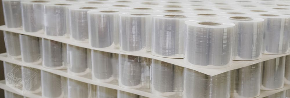 Multiple rolls of plastic film and sheets